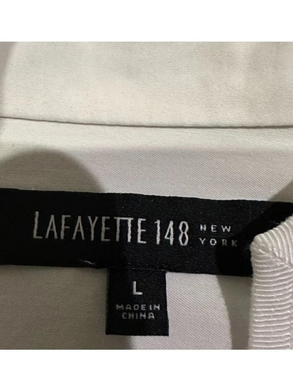 Lafayette 148 New York Button Up Shirt Womens L White Cotton Blend - Picture 7 of 7